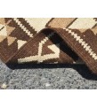 3x12 beige brown runner, Turkish runner, 3'4 x 11'7 geometric handmade runner