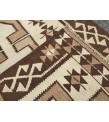 3x12 beige brown runner, Turkish runner, 3'4 x 11'7 geometric handmade runner