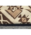3x12 beige brown runner, Turkish runner, 3'4 x 11'7 geometric handmade runner