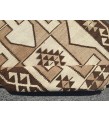 3x12 beige brown runner, Turkish runner, 3'4 x 11'7 geometric handmade runner