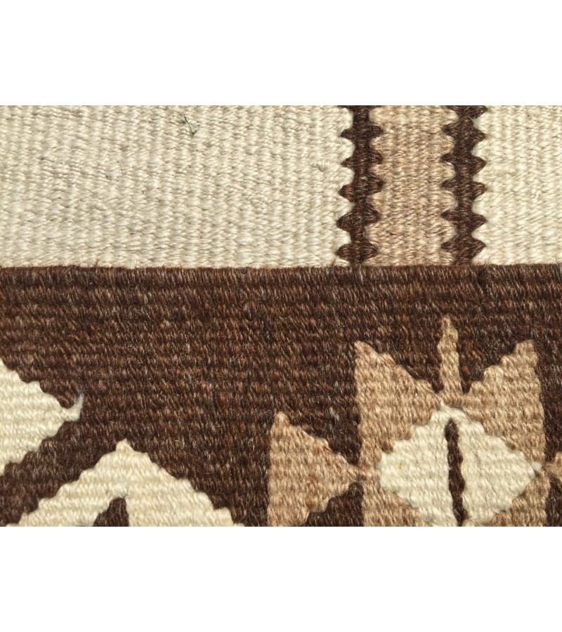 3x12 beige brown runner, Turkish runner, 3'4 x 11'7 geometric handmade runner