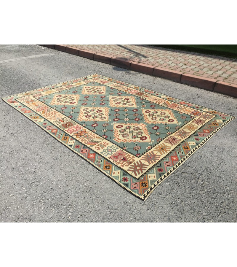 6 X 10 Feet . Turkish Anatolian Carpet , Patterned , Antique Carpet , Hand Woven Carpet , Old Middle  Village Carpet , Unrepaired Excellent Condition