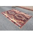 6x8 unique geometric kilim, living room rug,70's kilim, Turkish kilim, handmade rug ,5'6 X 8'1 woven rug