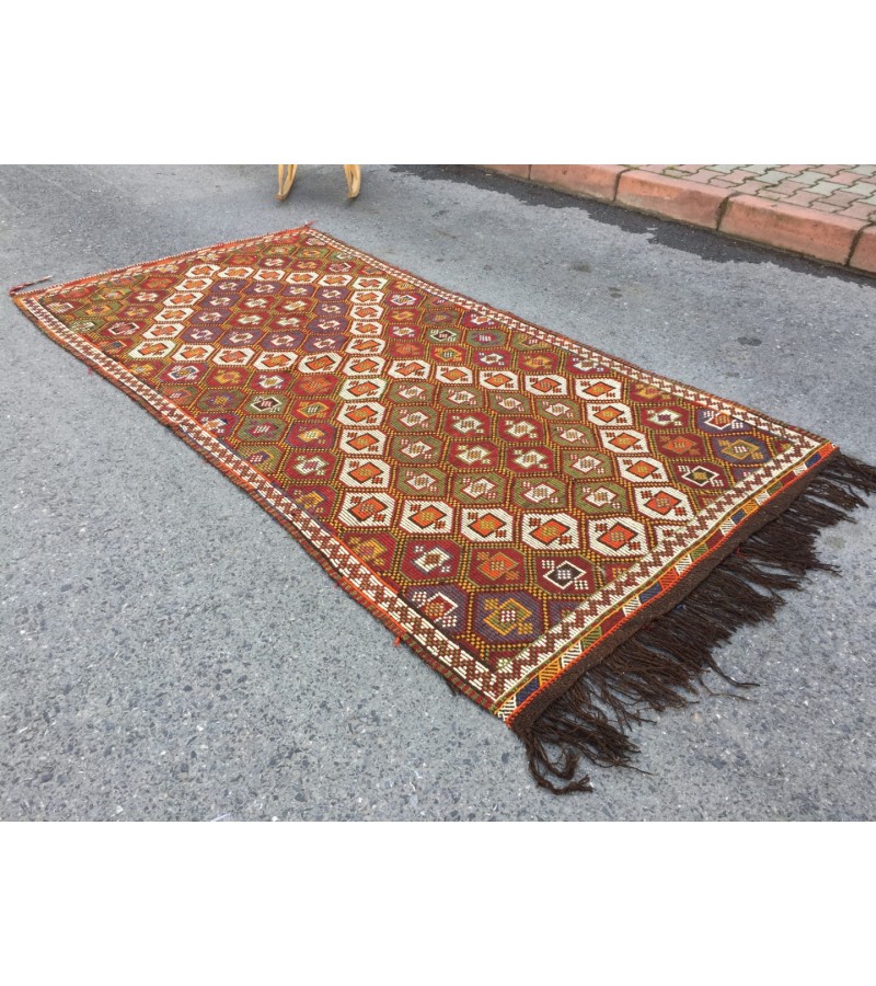 5x10 geometric dining room rug, vintage Living room rug, retro rug,4'11 X 9'6 boho jijim rug
