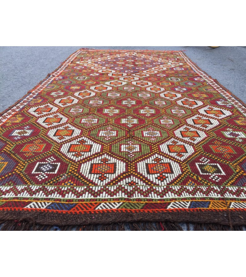 5x10 geometric dining room rug, vintage Living room rug, retro rug,4'11 X 9'6 boho jijim rug