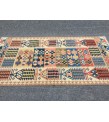 3x7 rainbow geometric kilim rug, Turkish kilim, flat woven rug, 3'3 X 6'6 area rug