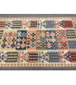 3x7 rainbow geometric kilim rug, Turkish kilim, flat woven rug, 3'3 X 6'6 area rug
