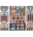 3x7 rainbow geometric kilim rug, Turkish kilim, flat woven rug, 3'3 X 6'6 area rug