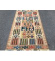 3x7 rainbow geometric kilim rug, Turkish kilim, flat woven rug, 3'3 X 6'6 area rug