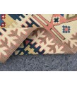3x7 rainbow geometric kilim rug, Turkish kilim, flat woven rug, 3'3 X 6'6 area rug