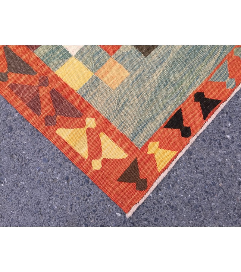 5x7 home decor wool kilim, bedroom rug, geometric rug, 5'1 X 7'1 Turkish rug