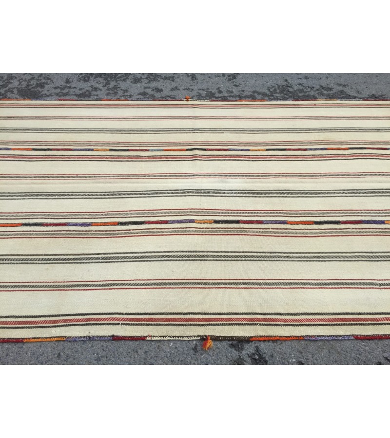 5x9 beige hemp rug, bedroom rug, woven area rug, 5'2 X 9'2 nomadic rug