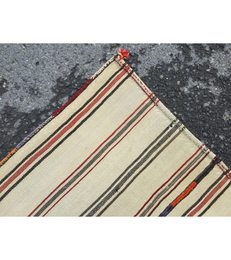 5x9 beige hemp rug, bedroom rug, woven area rug, 5'2 X 9'2 nomadic rug