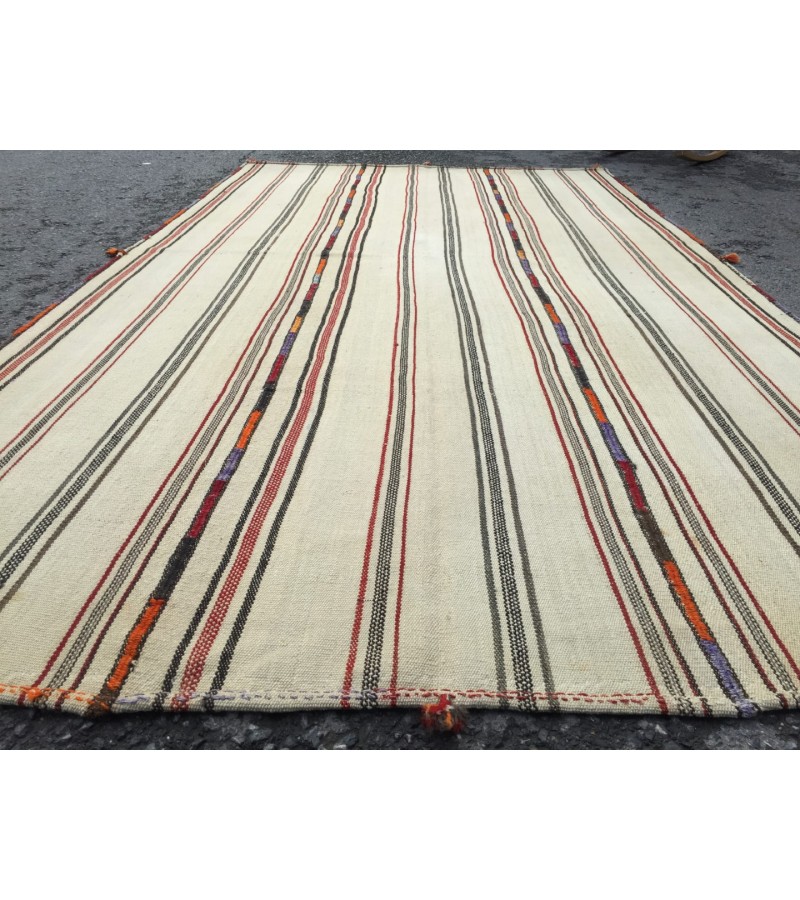 5x9 beige hemp rug, bedroom rug, woven area rug, 5'2 X 9'2 nomadic rug