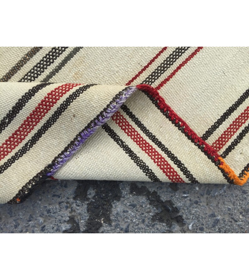 5x9 beige hemp rug, bedroom rug, woven area rug, 5'2 X 9'2 nomadic rug