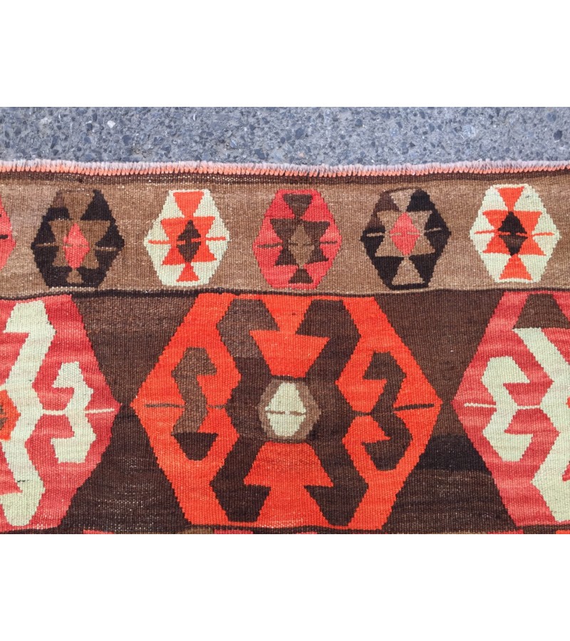 6x10 hand woven kilim, geometric area rug, retro rug, 6'3 X 9'8 Rustic home decor rug