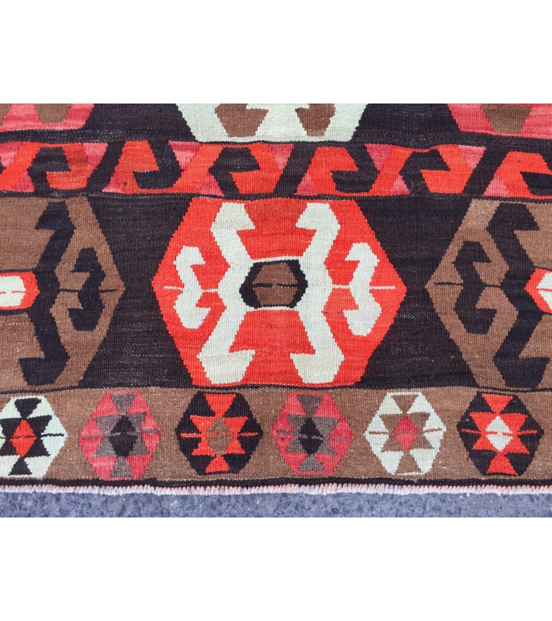 6x10 hand woven kilim, geometric area rug, retro rug, 6'3 X 9'8 Rustic home decor rug