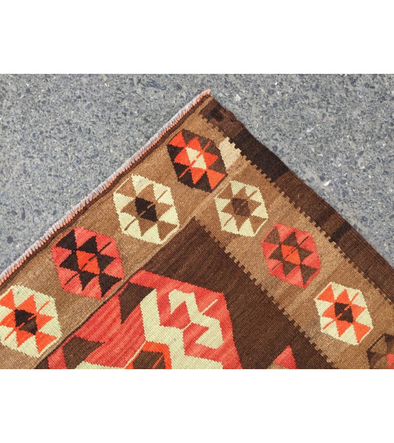 6x10 hand woven kilim, geometric area rug, retro rug, 6'3 X 9'8 Rustic home decor rug