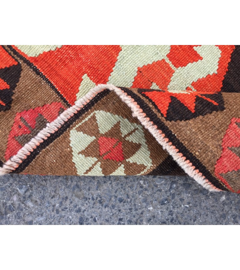 6x10 hand woven kilim, geometric area rug, retro rug, 6'3 X 9'8 Rustic home decor rug