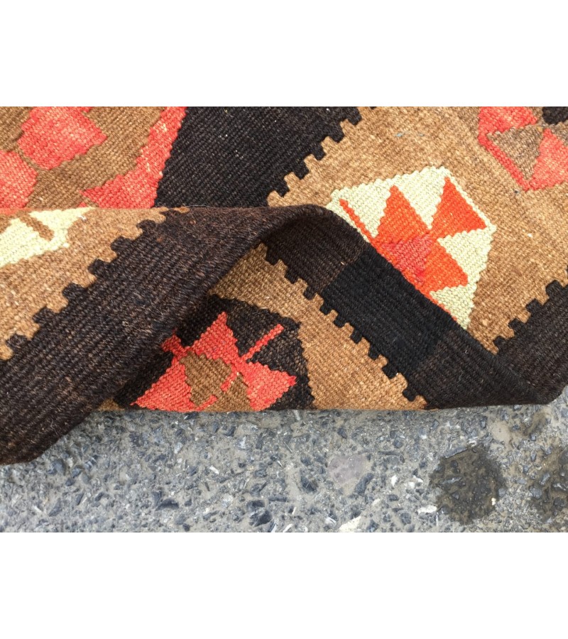6x10 hand woven kilim, geometric area rug, retro rug, 6'3 X 9'8 Rustic home decor rug