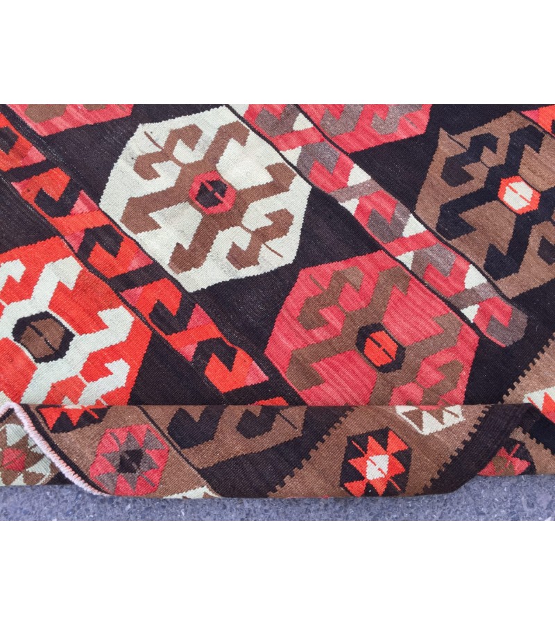 6x10 hand woven kilim, geometric area rug, retro rug, 6'3 X 9'8 Rustic home decor rug