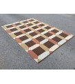 7x10 minimal geometric rug, dining room rug, area rug, 6'10 X 9'8 beige brownTurkish kilim