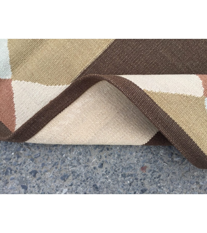 7x10 minimal geometric rug, dining room rug, area rug, 6'10 X 9'8 beige brownTurkish kilim