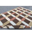 7x10 minimal geometric rug, dining room rug, area rug, 6'10 X 9'8 beige brownTurkish kilim