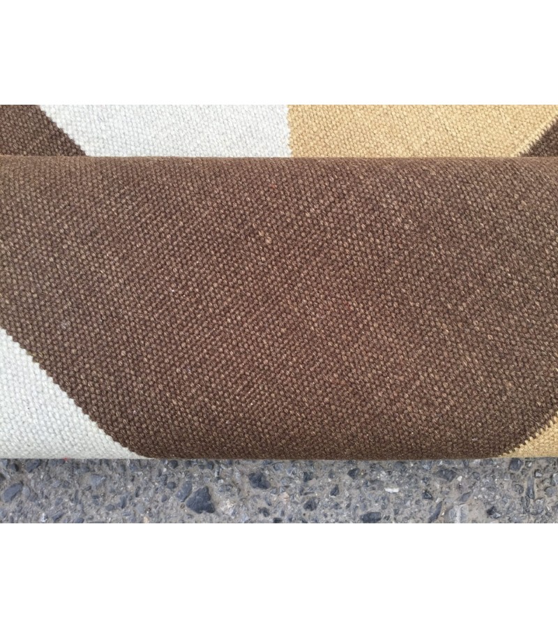 7x10 minimal geometric rug, dining room rug, area rug, 6'10 X 9'8 beige brownTurkish kilim