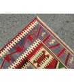 7x10 home decor kilim, colourful geometric kilim, living room rug, Turkish handmade rug ,6'9 X 9'6 woven rug