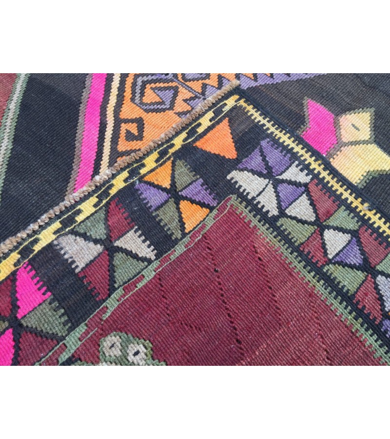 5x13 nomadic kilim runner, corridor rug, Turkish runner, 5'4 X 13'3 Handmade vintage runner