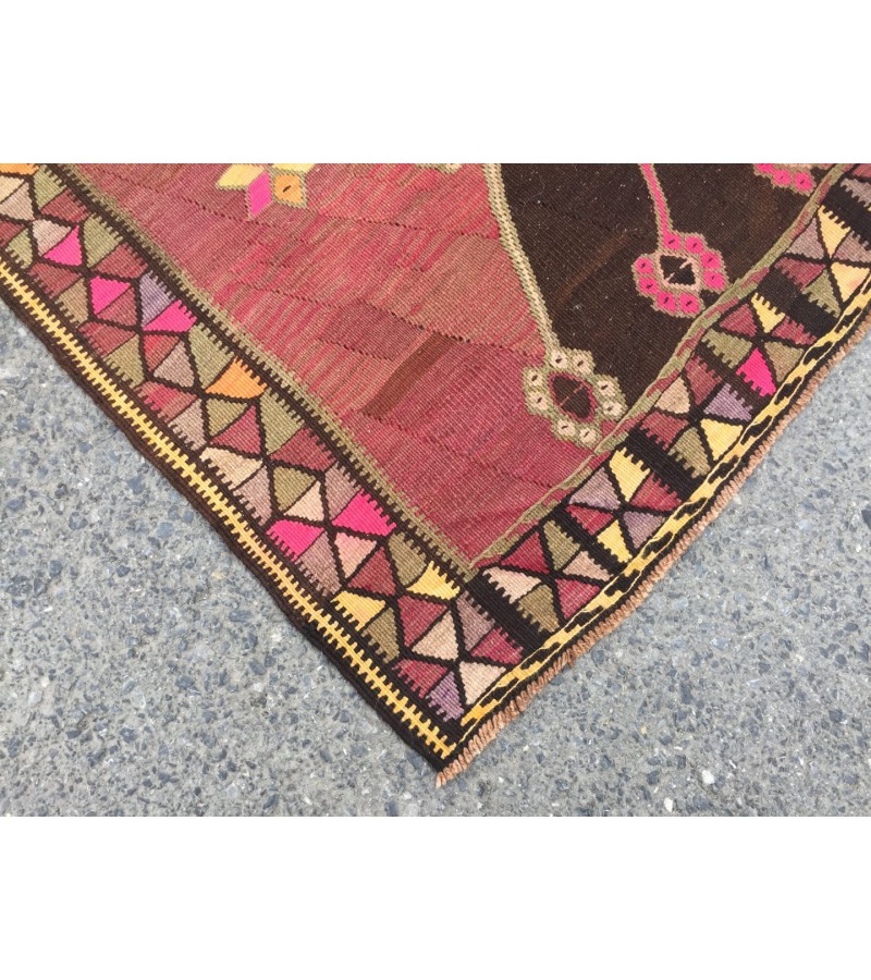 5x13 nomadic kilim runner, corridor rug, Turkish runner, 5'4 X 13'3 Handmade vintage runner