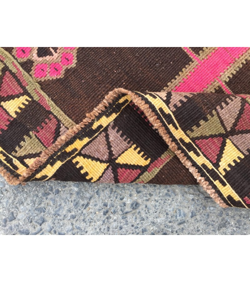 5x13 nomadic kilim runner, corridor rug, Turkish runner, 5'4 X 13'3 Handmade vintage runner