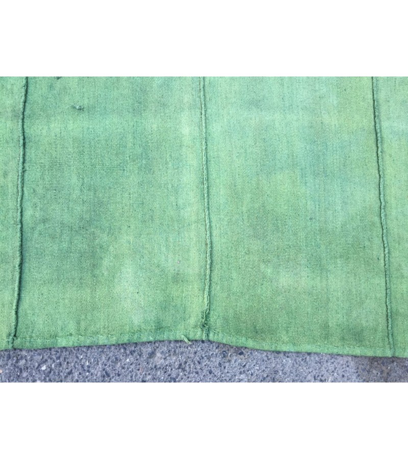 6x8 green hemp area rug, living room rug, 6'5 X 7'10 vintage Turkish kilim