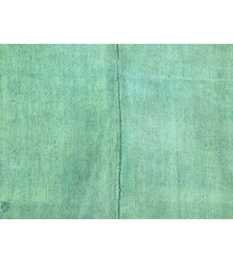6x8 green hemp area rug, living room rug, 6'5 X 7'10 vintage Turkish kilim