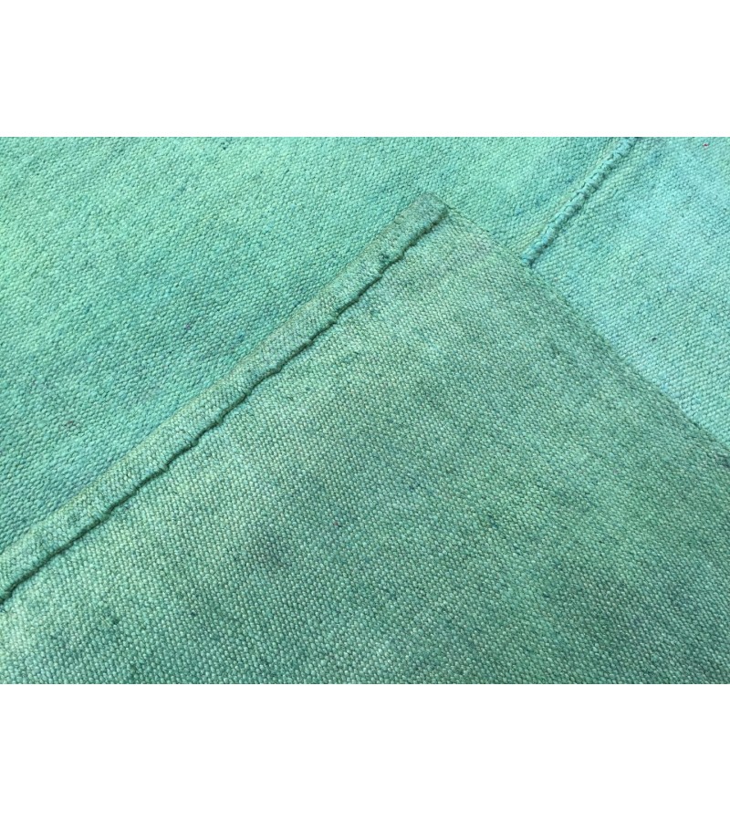 6x8 green hemp area rug, living room rug, 6'5 X 7'10 vintage Turkish kilim