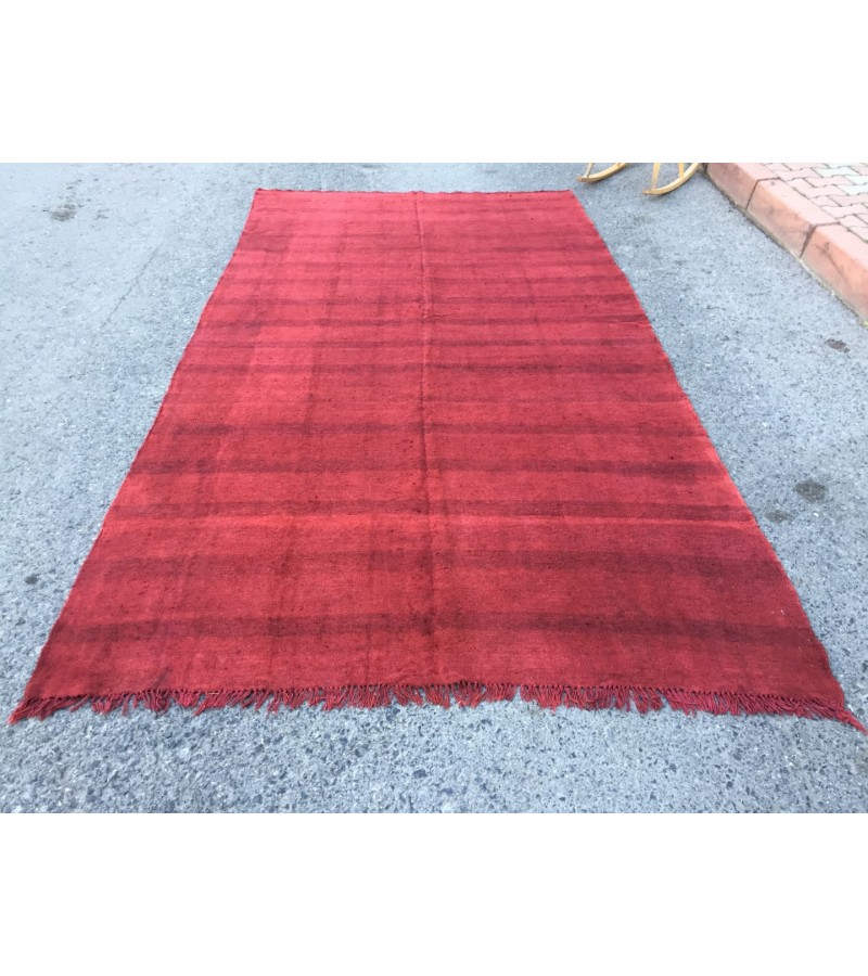6x11 red hemp, Living room rugs , handmade area rug , 5'7 X 11' boho red rug