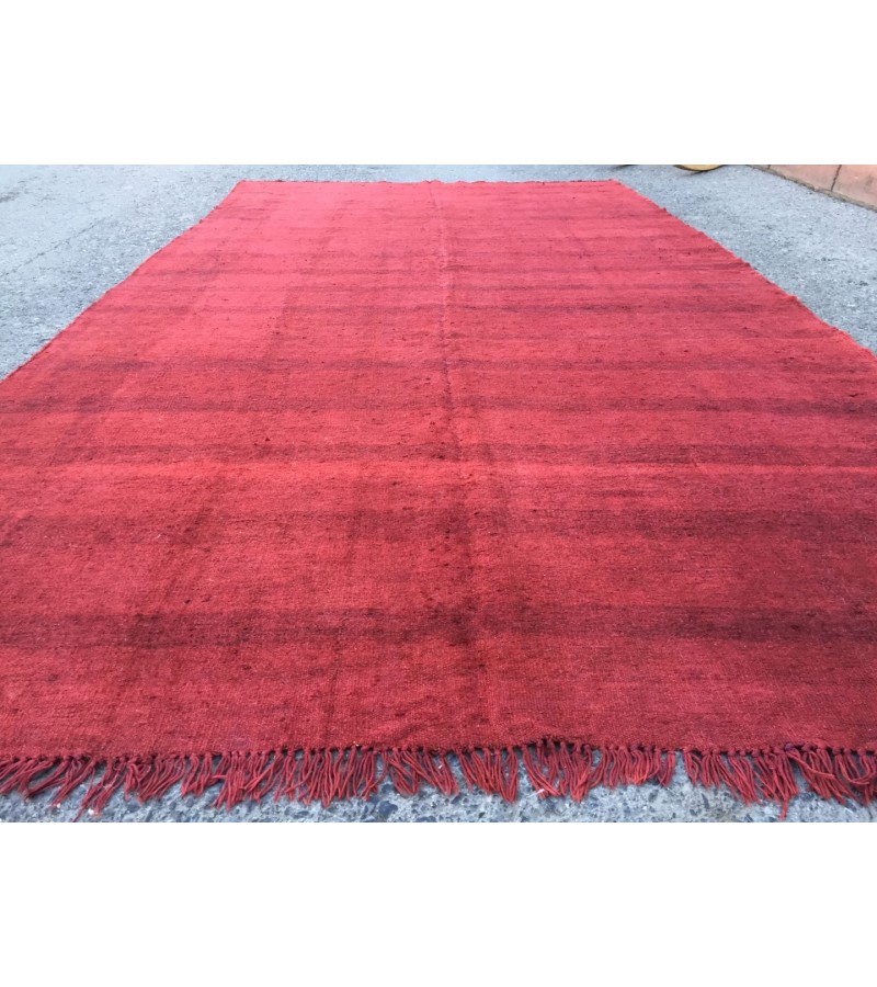 6x11 red hemp, Living room rugs , handmade area rug , 5'7 X 11' boho red rug