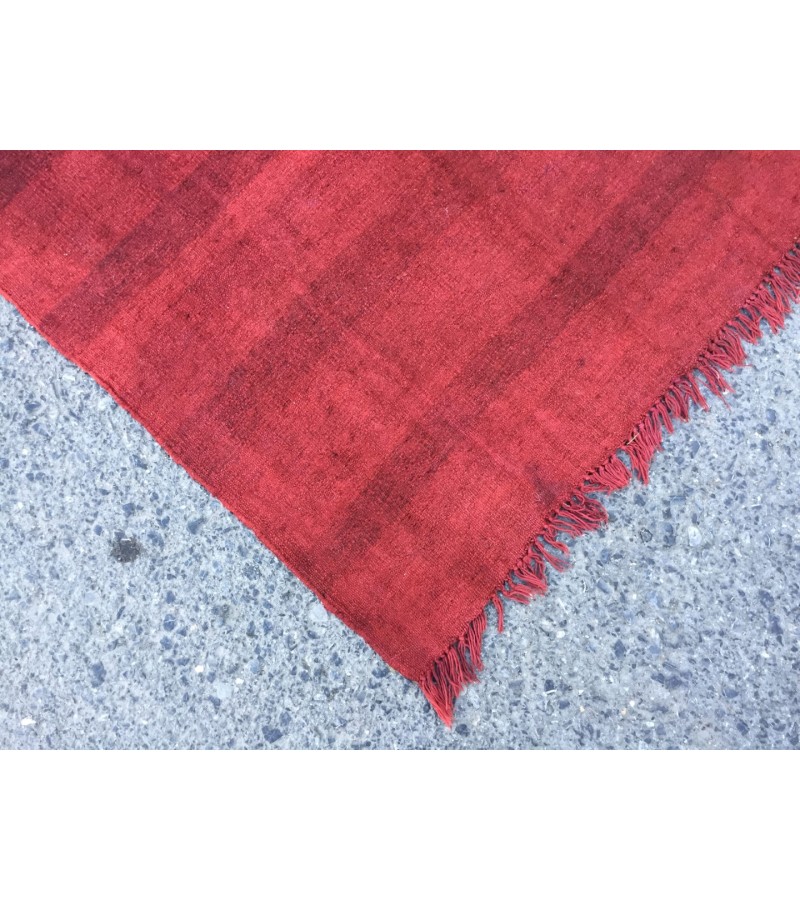 6x11 red hemp, Living room rugs , handmade area rug , 5'7 X 11' boho red rug