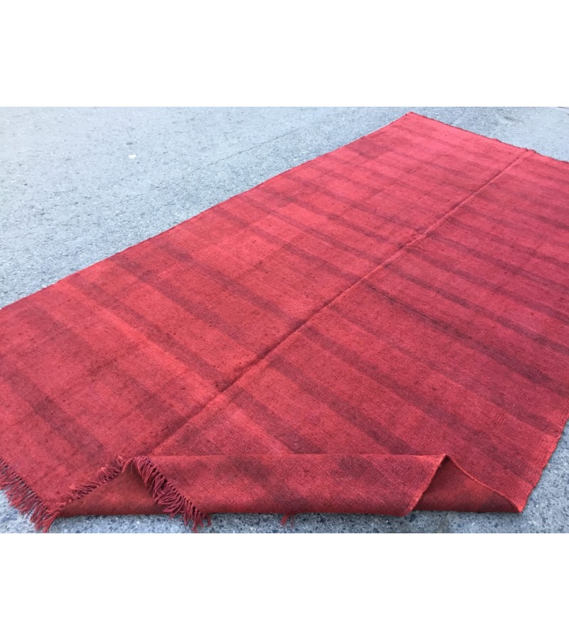 6x11 red hemp, Living room rugs , handmade area rug , 5'7 X 11' boho red rug