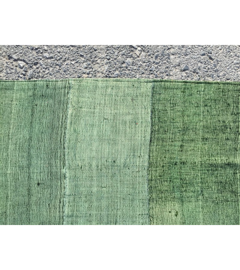 8x12 retro green hemp patchwork, Handmade Area Rug , Turkish rug , 7'10 X 11'7 green rug
