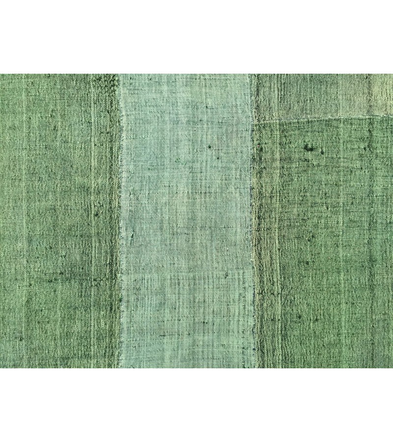 8x12 retro green hemp patchwork, Handmade Area Rug , Turkish rug , 7'10 X 11'7 green rug