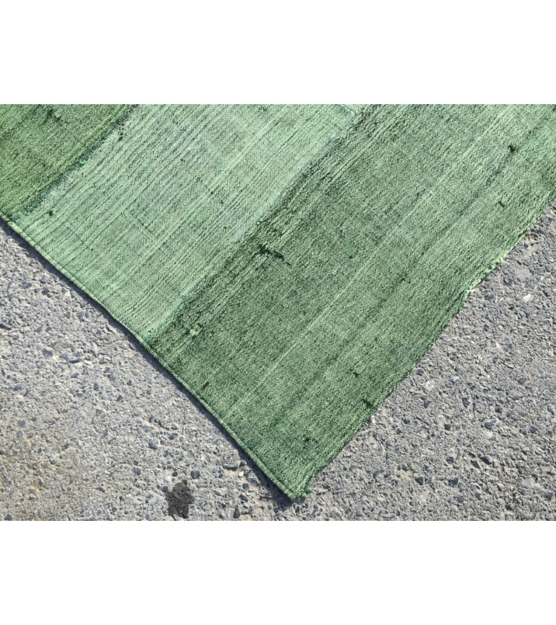 8x12 retro green hemp patchwork, Handmade Area Rug , Turkish rug , 7'10 X 11'7 green rug