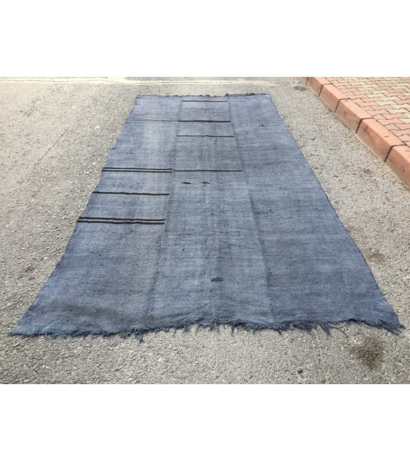 6x12 nomadic area rug, boho hemp rug, Hand knotted Rug, 5'7 X 12'2 retro rug