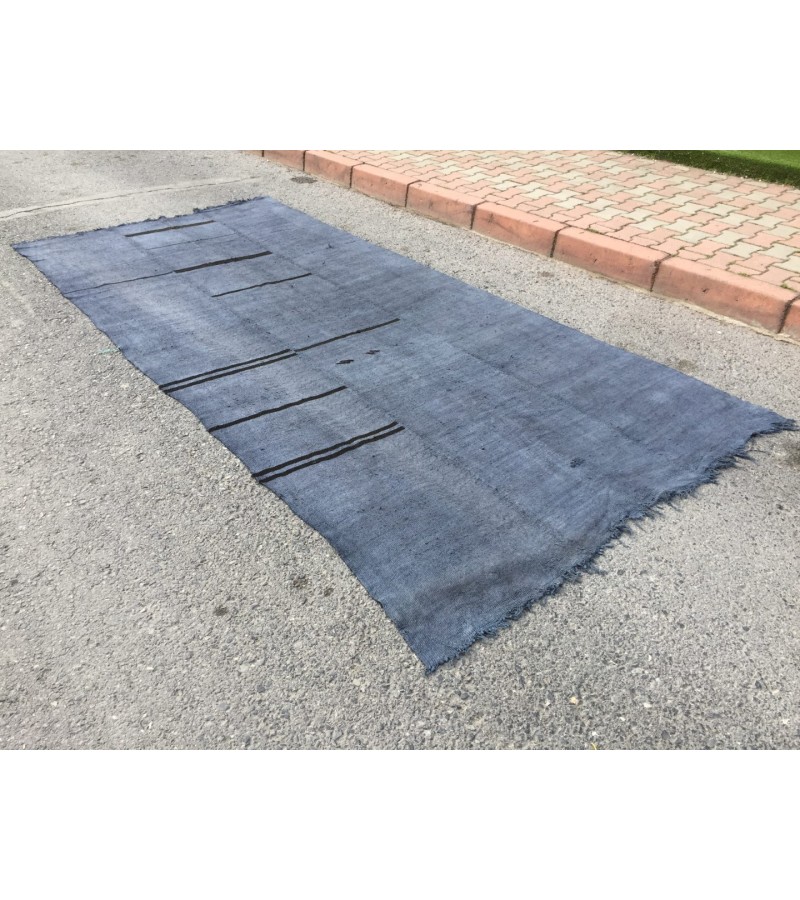 6x12 nomadic area rug, boho hemp rug, Hand knotted Rug, 5'7 X 12'2 retro rug