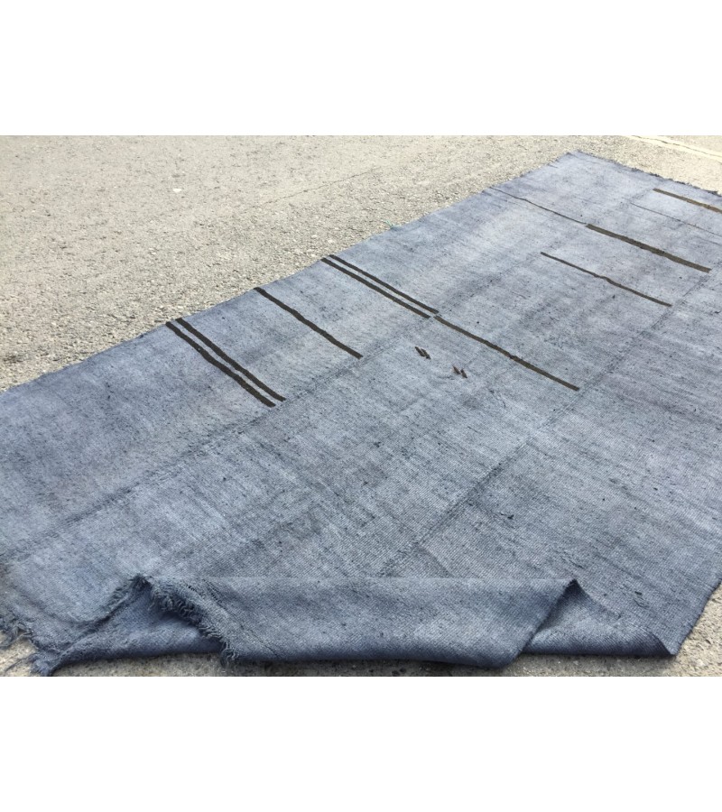 6x12 nomadic area rug, boho hemp rug, Hand knotted Rug, 5'7 X 12'2 retro rug