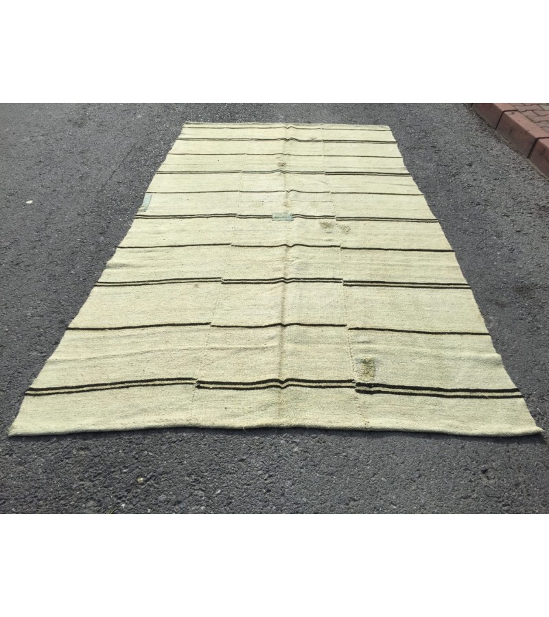 6x11 nomadic hemp rug, vintage hemp, Handmade Area rug , 5'9 X 10'7 Turkish Rug