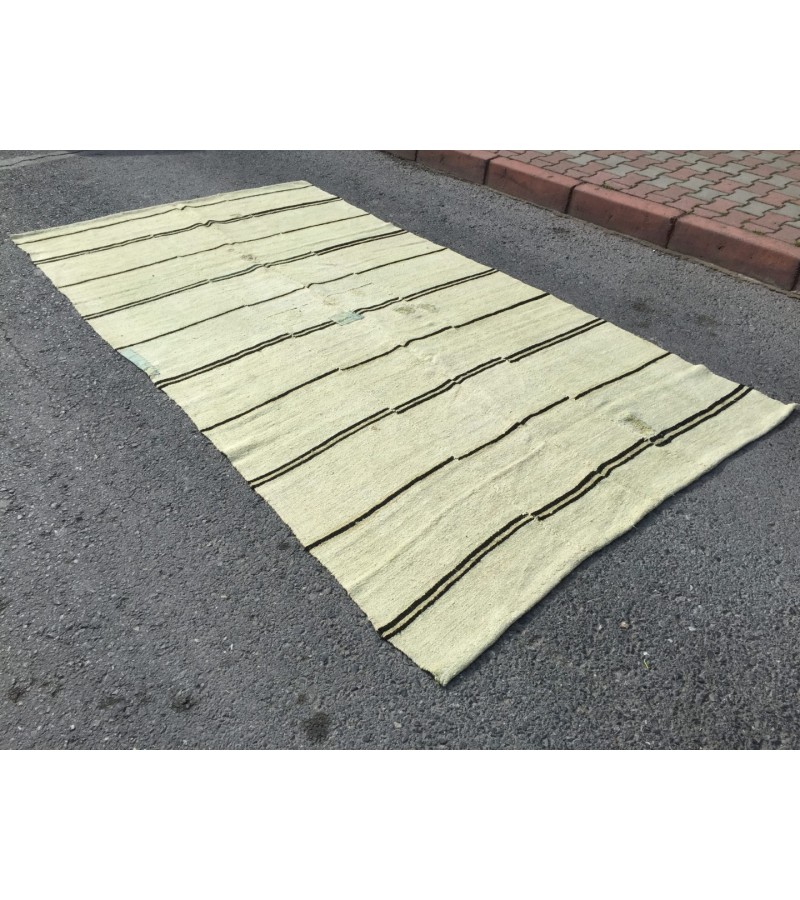 6x11 nomadic hemp rug, vintage hemp, Handmade Area rug , 5'9 X 10'7 Turkish Rug