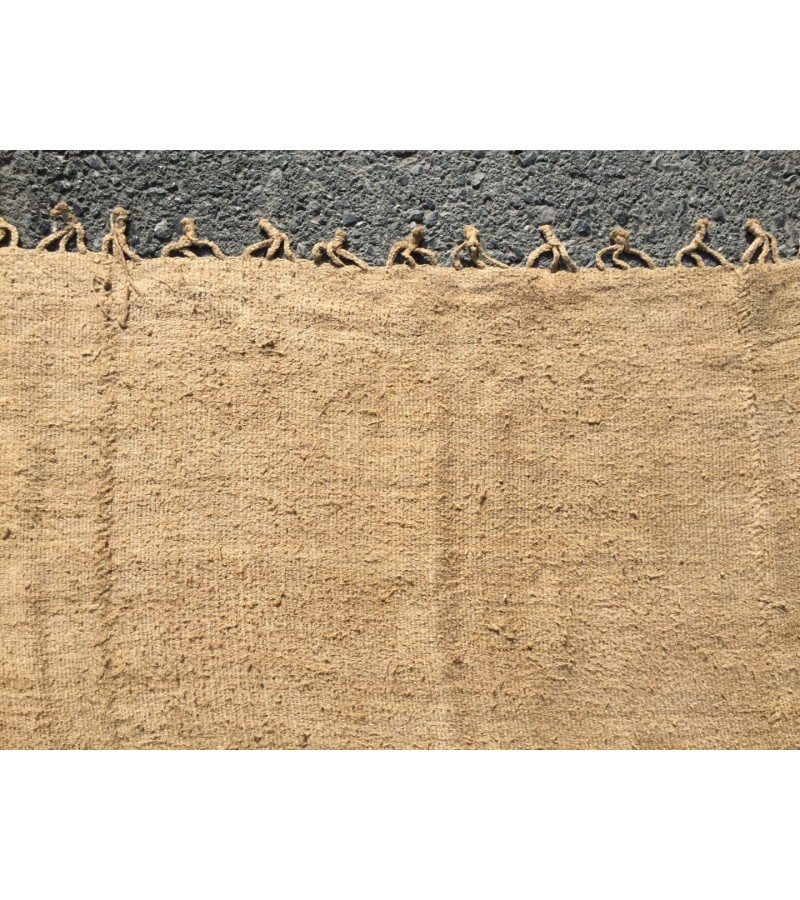 7x12 vintage woven hemp, beige brown handmade rug , 6'8 X 11'10 Area Rug