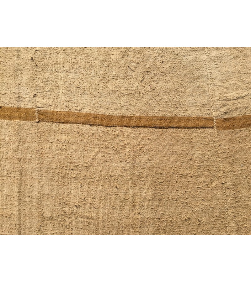 7x12 vintage woven hemp, beige brown handmade rug , 6'8 X 11'10 Area Rug